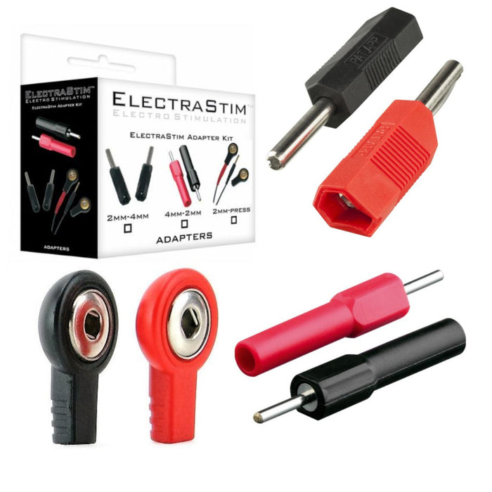 ElectraStim Adapter Kit 2mm to Press Stud, 2mm to 4mm or 4mm to 2mm Banana Plug Converter Kit