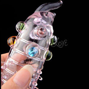 Transparent Penis Nubby Textured Extension Sleeve With Crystal Beads Buy in Singapore LoveisLove U4Ria