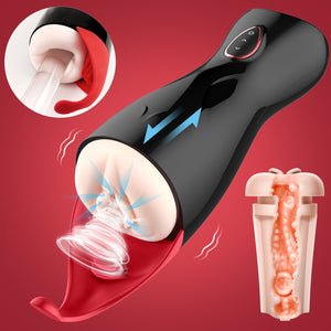 Erocome Taurus Pressure Sensitive Auto-sucking Masturbator with Tongue Stimulator