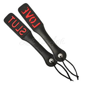 Sportsheets Leather Love or Slut Impression Paddle 12 Inch Bondage - Paddles/Spankers/Ticklers Buy Sex Toys in Singapore LoveisLove U4Ria