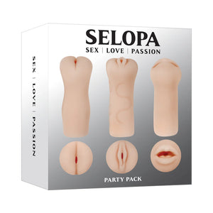 Selopa Party Pack 3-Piece Stroker Pack Pussy & Butt & Mouth Light or Dark Buy in Singapore LoveisLove U4Ria