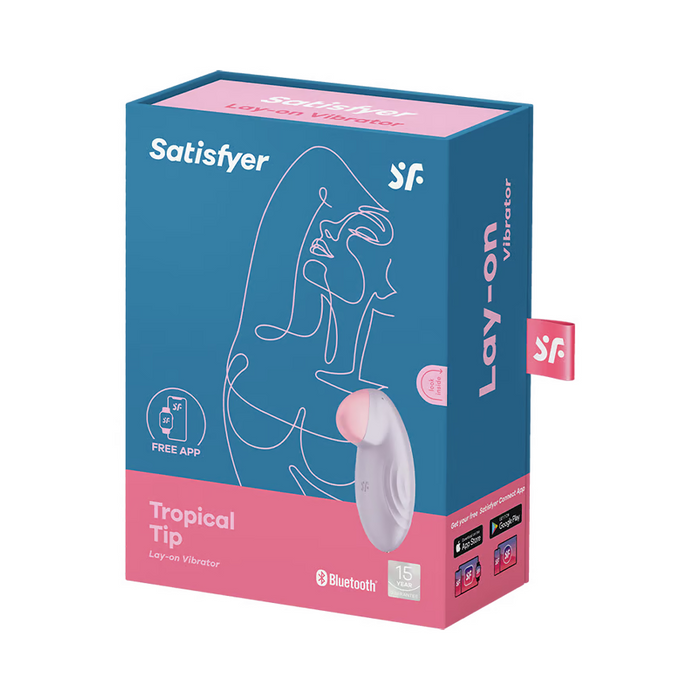 Satisfyer Tropical Tip App-Controlled Lay-On Clitoral Vibrator Light Blue or Lilac (Authorized Retailer)