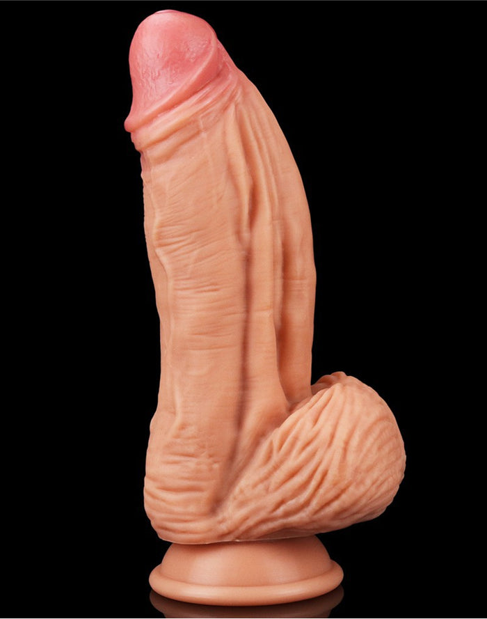 King-Sized Dual-Layered Silicone Nature Cock 10"