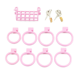 Double-Headed Chastity Cage Double 4-Piece Ring Kit #3257B Black or Pink For Him - Chastity Devices Buy Sex Toys in Singapore LoveisLove U4Ria