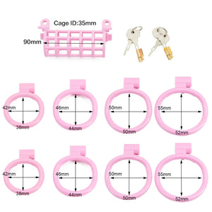 Double-Headed Chastity Cage Double 4-Piece Ring Kit #3257B Black or Pink For Him - Chastity Devices Buy Sex Toys in Singapore LoveisLove U4Ria