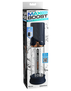 Pump Worx Max Boost Piston-Action Power Pump Black or Blue (Could Fill The Tube With Water) For Him - Penis Pumps & Enlargers Buy in Singapore LoveisLove U4Ria