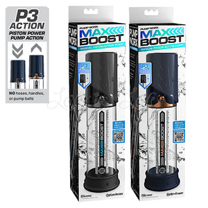 Pump Worx Max Boost Piston-Action Power Pump Black or Blue (Could Fill The Tube With Water) For Him - Penis Pumps & Enlargers Buy in Singapore LoveisLove U4Ria