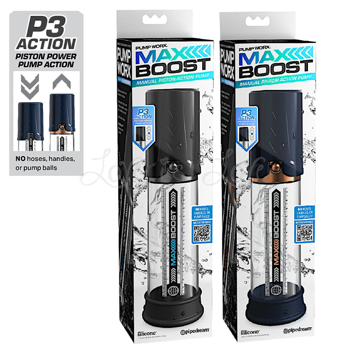 Pump Worx Max Boost Piston-Action Power Pump Black or Blue (Could Fill The Tube With Water)