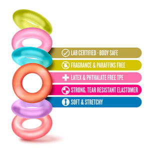 Blush Play With Me King of the Ring Cockring (6-Pack Assorted Colors) Cock Rings - Cock Ring Sets Buy Sex Toys in Singapore LoveisLove U4Ria