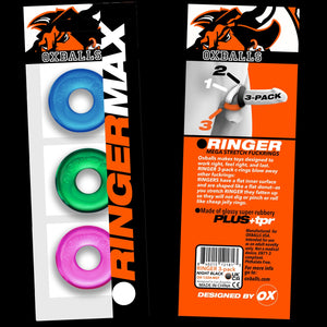 OxBalls Ringer Max 3-Pack Max Cock Ring OX-3200  (Extra Grip Ballsack Stackers)
