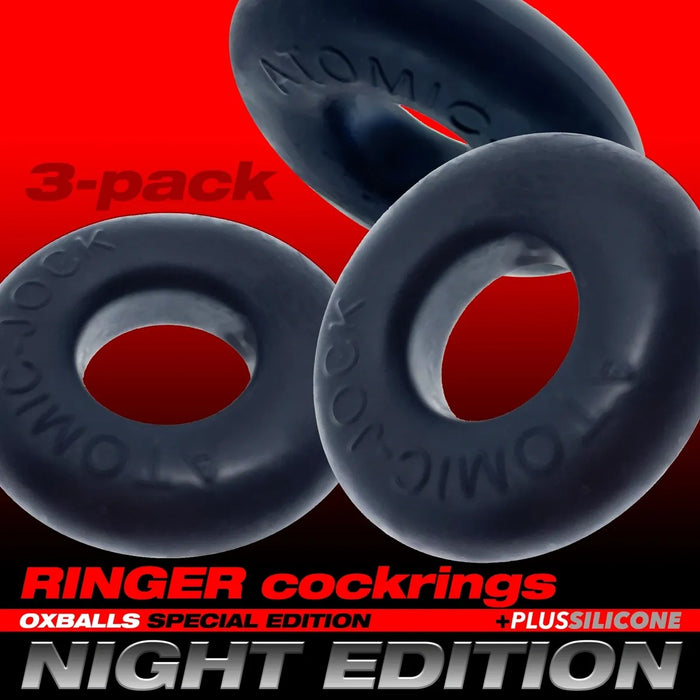 Oxballs Ringer 3-pack Cock Ring Night Edition