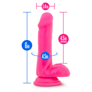 Blush Neo Dual Density Cock With Balls 6 Inch Neon Green or Neon Pink Dildos - Suction Cup Dildos Buy in Singapore LoveisLove U4ria 