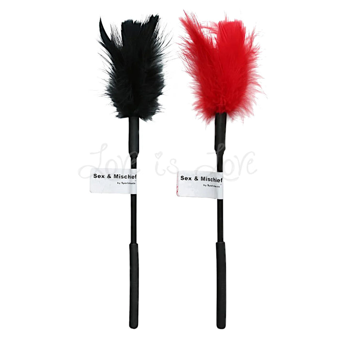 Sex & Mischief Bondage Feather Tickler Black or Red