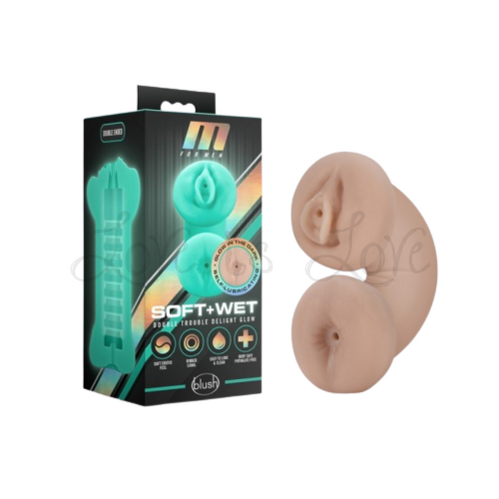 Blush M for Men Soft + Wet Double Trouble Delight Glow Pocket Stroker