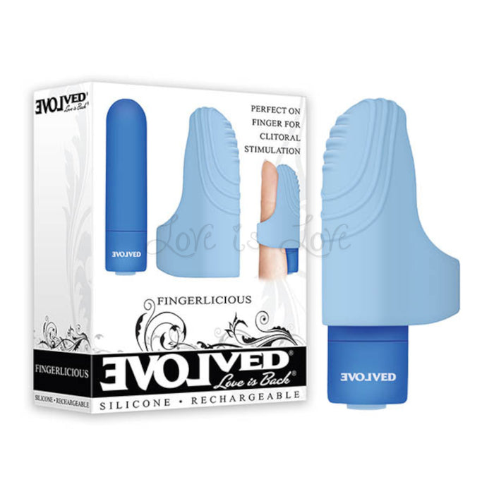 Evolved Fingerlicious Rechargeable Finger Silicone Vibrator Blue