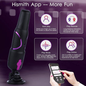 Hismith Pro Traveler 3.0 Portable Sex Machine App-Controlled and Remote Controller KlicLok System 7.1 Inch Insertable Silicone Dildo with Suction Mount for Male and Female  love is love buy sex toys in singapore u4ria loveislove