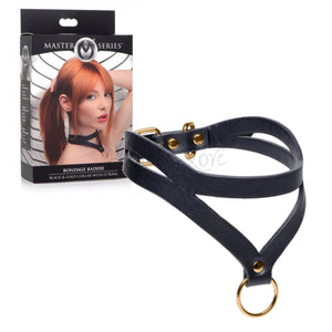 Master Series Bondage Baddie Black & Gold Collar with O-Ring Buy in Singapore LoveisLove U4Ria 