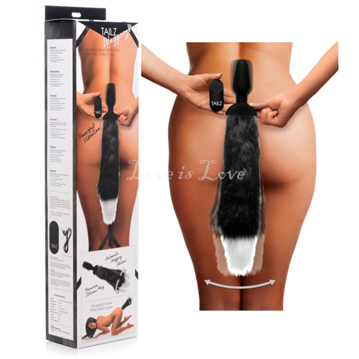 Tailz Waggerz Moving and Vibrating Fox Tail Anal Plug With Remote Control