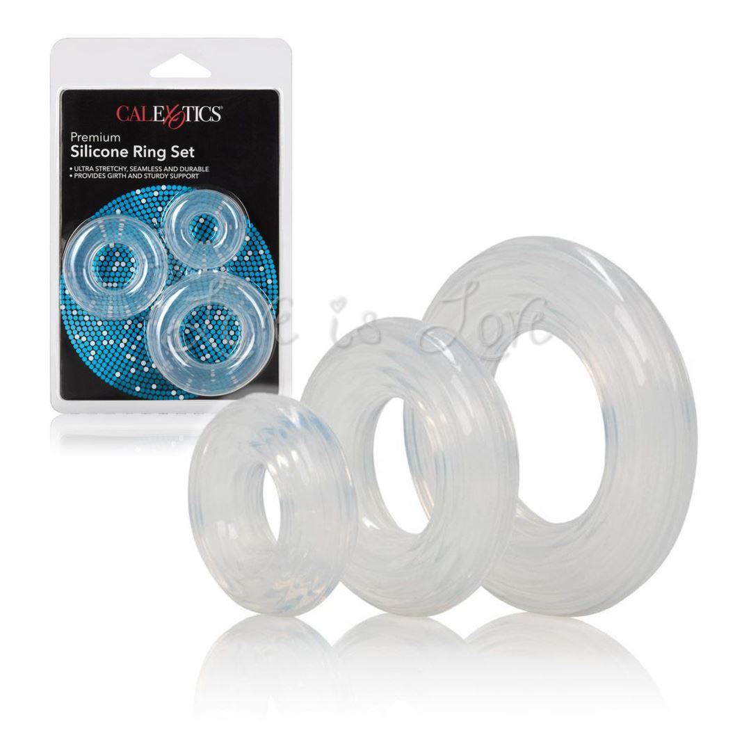 Link Up Ultra Soft Ultimate Silicone Cock Rings Set (Set of 3) By  CalExotics - Gray