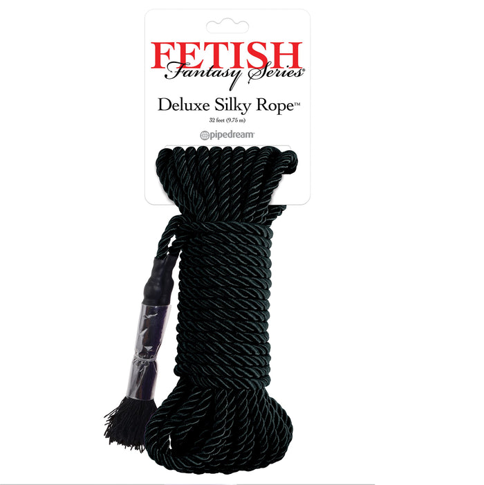 Fetish Fantasy Series Deluxe Silky Rope 32 Feet 9.75m Black or Red
