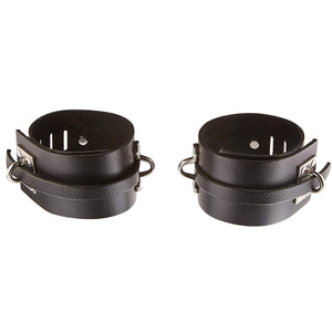 Kinklab Leather Ankle Cuffs Black Bondage - Ankle & Wrist Restraints kinklab 