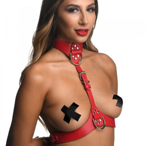 STRICT Red Female Chest Harness S/M or M/L Buy in Singapore LoveisLove U4Ria