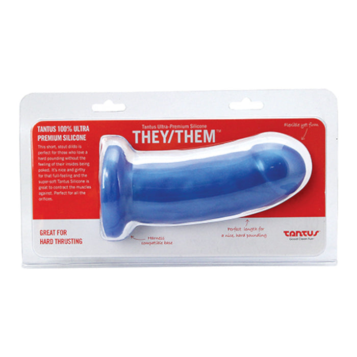 Tantus They/Them Silicone Dildo Rockabilly Blue