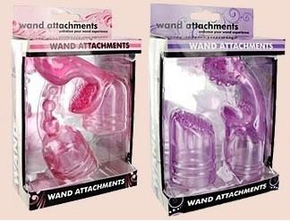 Wand Essentials 7 Function Wand Attachments Pink or Purple